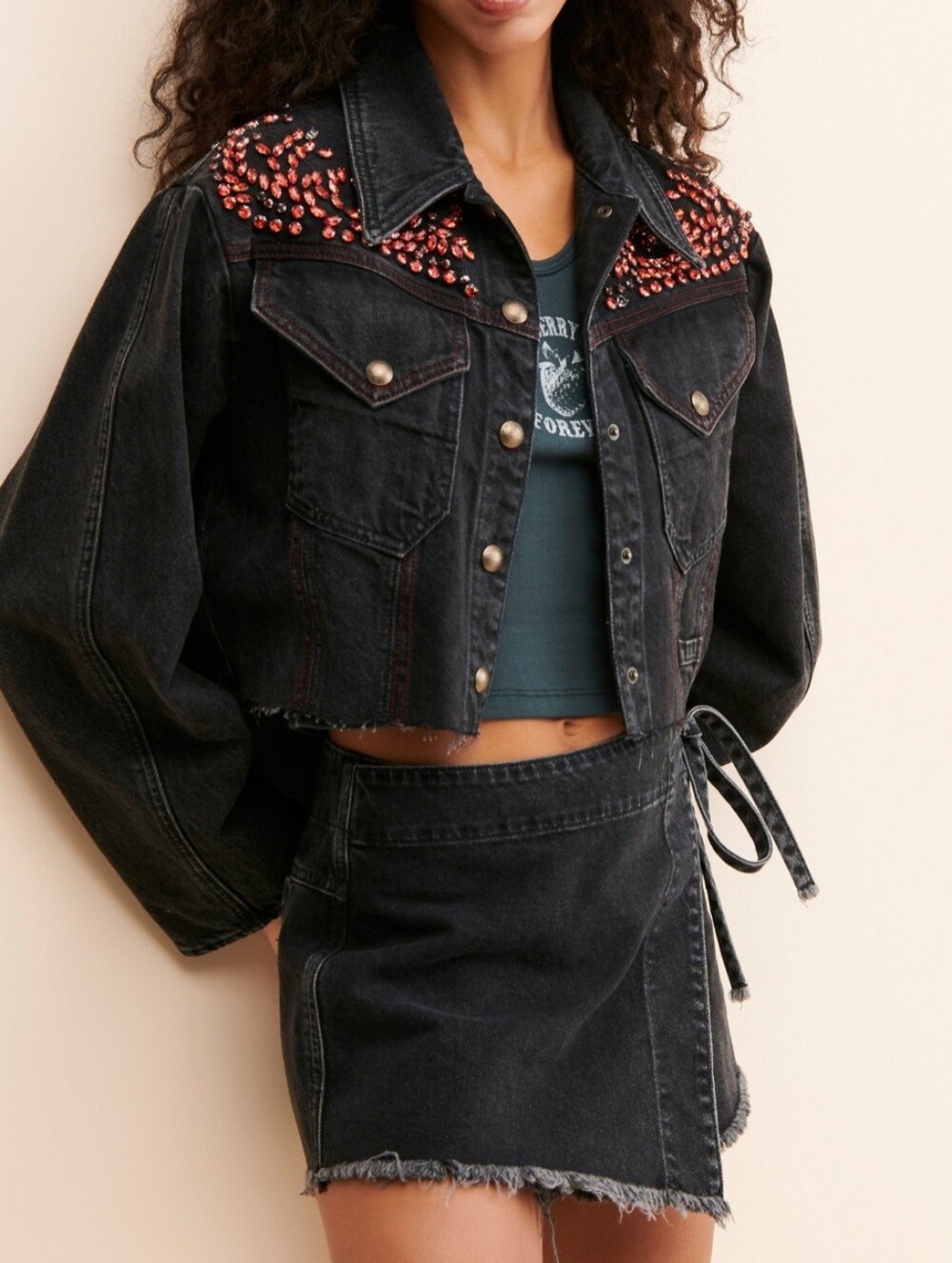 NWOT We The Free Ruby Rebel Denim Jacket by Free People